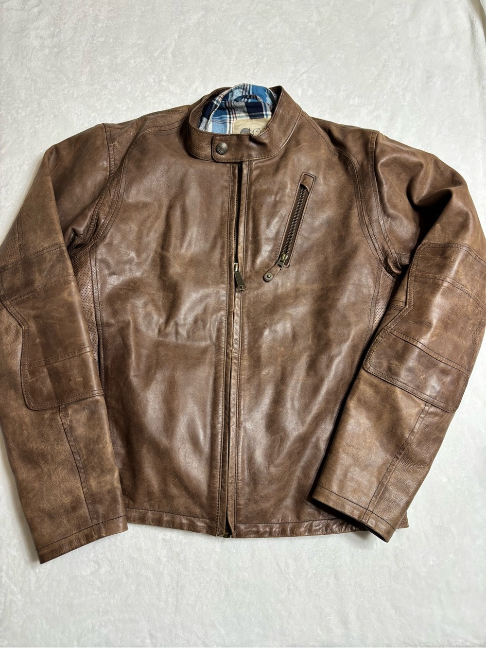 Alpinestars Brown Leather Bomber Jacket
